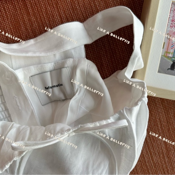 Reformation Balia Linen Dress in White - Picture 6 of 10